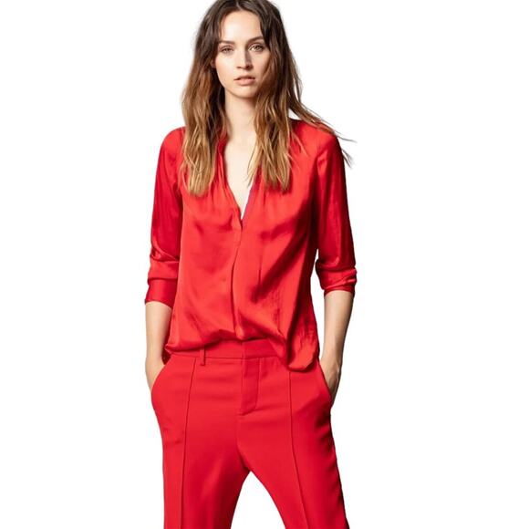 ZADIG & VOLTAIRE Tink Shirt in Red XS - Picture 2 of 11
